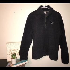 Charcoal Grey Pink Fluffy Sherpa